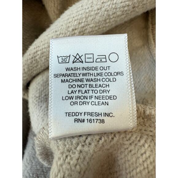 Teddy Fresh Tan Cropped 1/4 Zip Sweatshirt size Medium - Picture 7 of 9